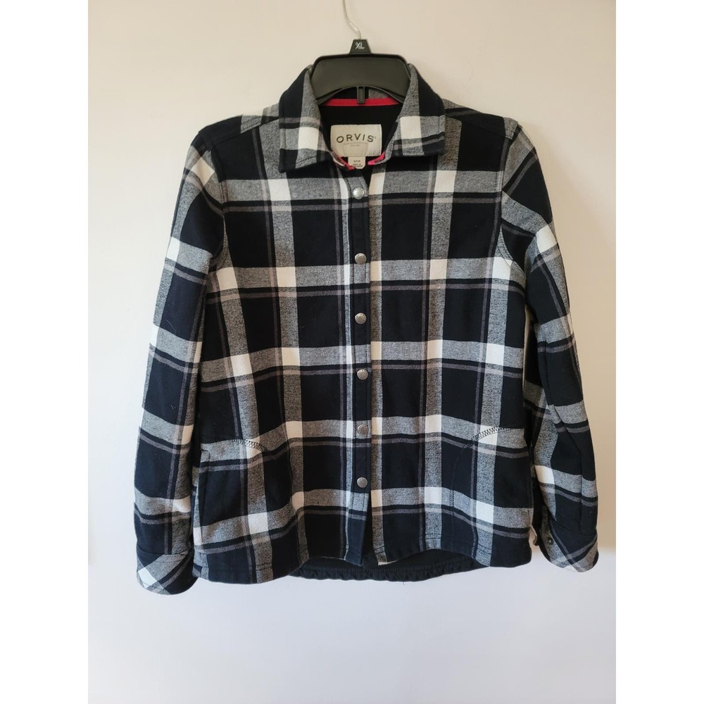 Orvis Black and Gray Flannel Fleeced Lined Shacket Small